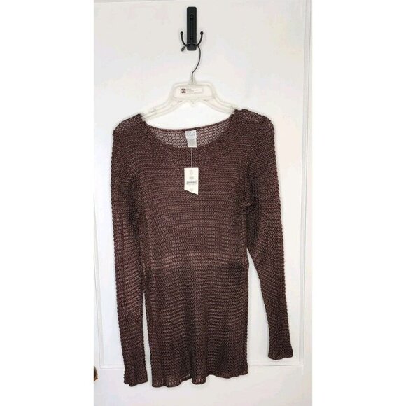 NWT Eileen Fisher Petite Size MP 100% Rayon Copper Basic Cord Top - Picture 1 of 4